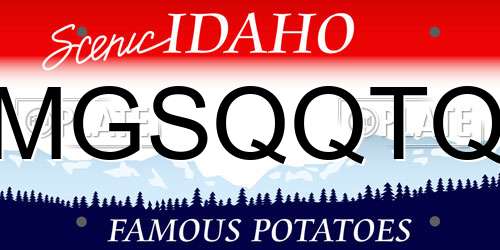 MGSQQTQ Idaho License Plate