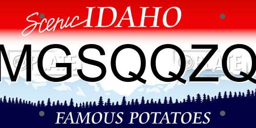 MGSQQZQ Idaho License Plate