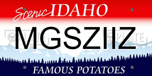 MGSZIIZ Idaho License Plate