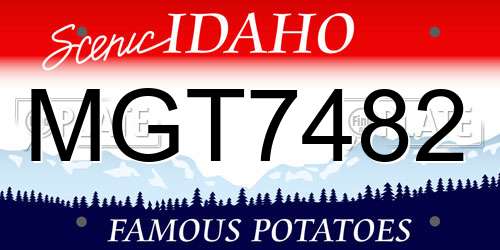 MGT7482 Idaho License Plate