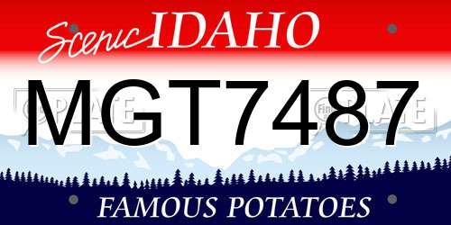 MGT7487 Idaho License Plate
