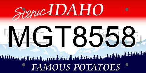 MGT8558 Idaho License Plate