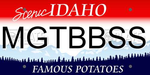 MGTBBSS Idaho License Plate