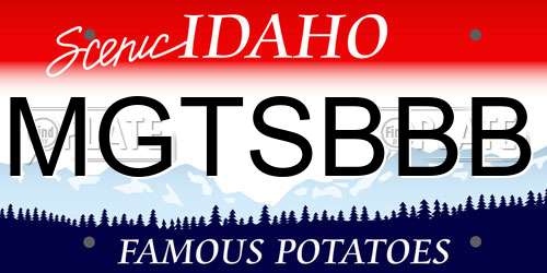MGTSBBB Idaho License Plate