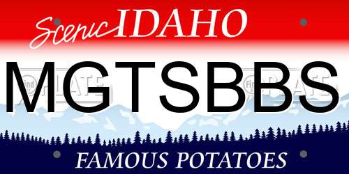 MGTSBBS Idaho License Plate
