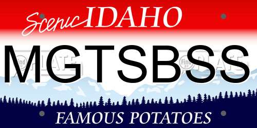 MGTSBSS Idaho License Plate