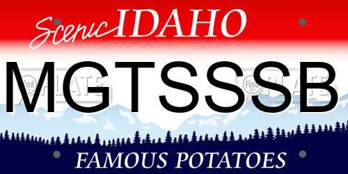MGTSSSB Idaho License Plate