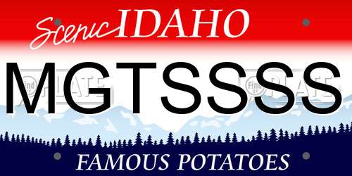 MGTSSSS Idaho License Plate