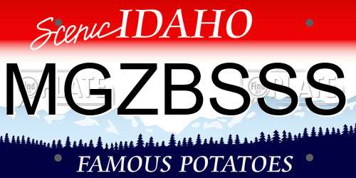 MGZBSSS Idaho License Plate