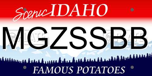 MGZSSBB Idaho License Plate
