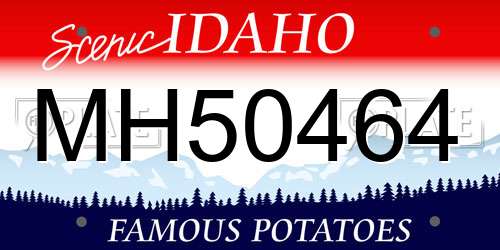 MH50464 Idaho License Plate
