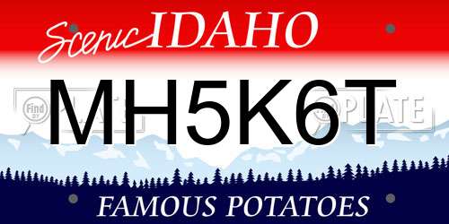 MH5K6T Idaho License Plate
