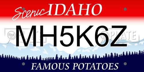 MH5K6Z Idaho License Plate