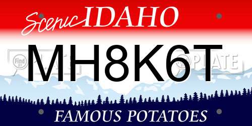 MH8K6T Idaho License Plate