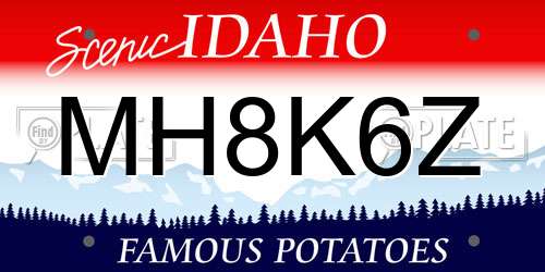 MH8K6Z Idaho License Plate