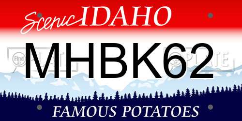 MHBK62 Idaho License Plate