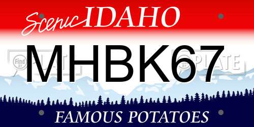 MHBK67 Idaho License Plate