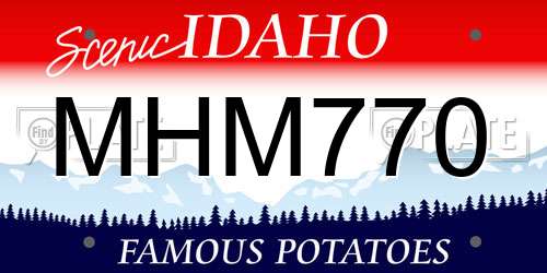 MHM770 Idaho License Plate
