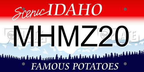 MHMZ20 Idaho License Plate