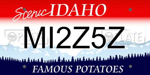 MI2Z5Z Idaho License Plate