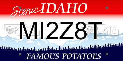 MI2Z8T Idaho License Plate