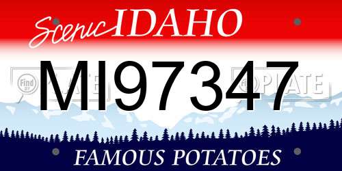 MI97347 Idaho License Plate