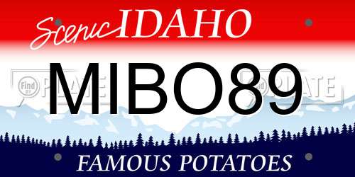 MIBO89 Idaho License Plate