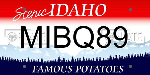 MIBQ89 Idaho License Plate