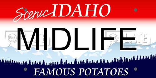 MIDLIFE Idaho License Plate