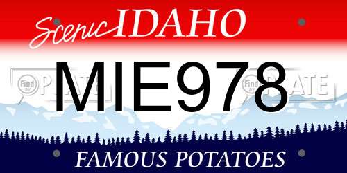 MIE978 Idaho License Plate