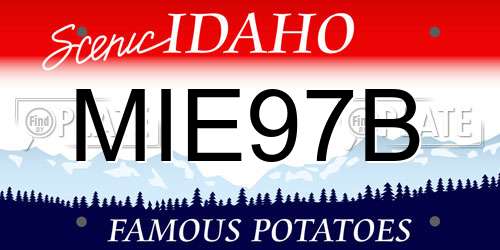 MIE97B Idaho License Plate