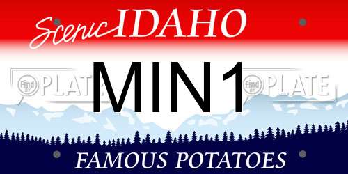 MIN1 Idaho License Plate