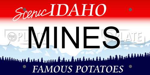 MINES Idaho License Plate