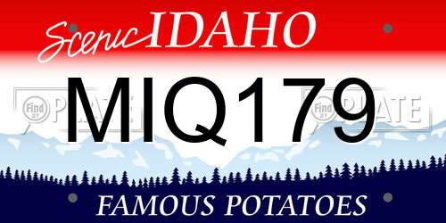 MIQ179 Idaho License Plate