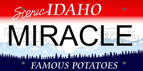 MIRACLE Idaho License Plate