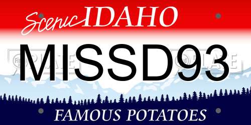 MISSD93 Idaho License Plate