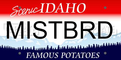 MISTBRD Idaho License Plate