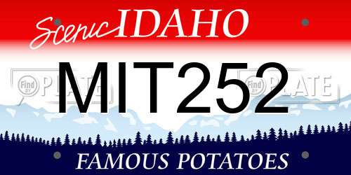 MIT252 Idaho License Plate