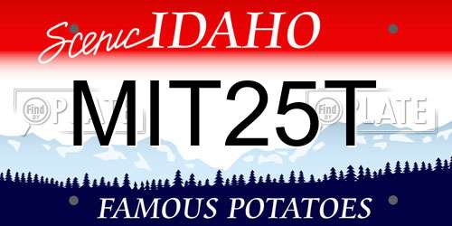 MIT25T Idaho License Plate