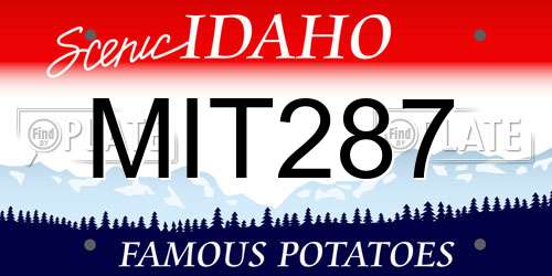 MIT287 Idaho License Plate