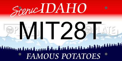 MIT28T Idaho License Plate