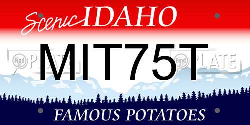MIT75T Idaho License Plate