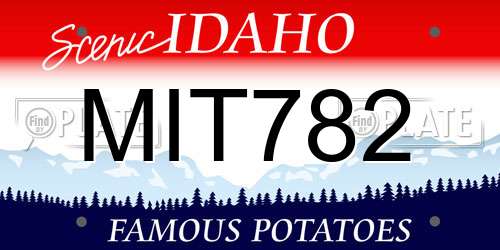 MIT782 Idaho License Plate