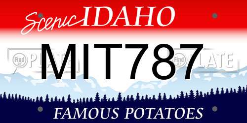 MIT787 Idaho License Plate