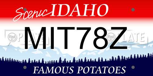 MIT78Z Idaho License Plate