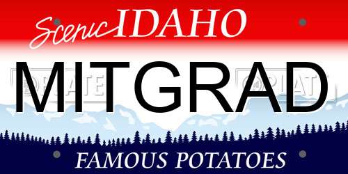 MITGRAD Idaho License Plate