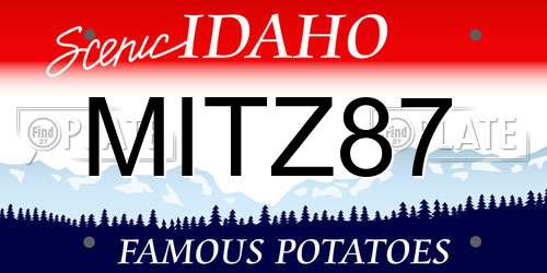 MITZ87 Idaho License Plate