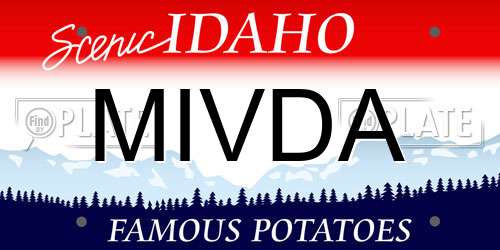 MIVDA Idaho License Plate