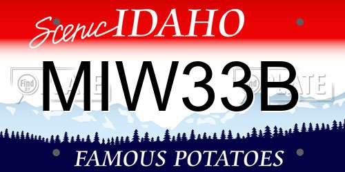 MIW33B Idaho License Plate