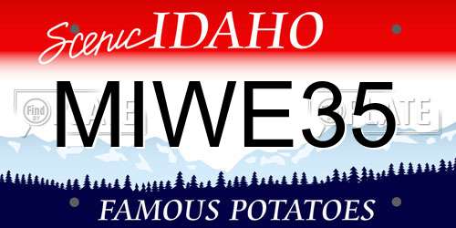 MIWE35 Idaho License Plate
